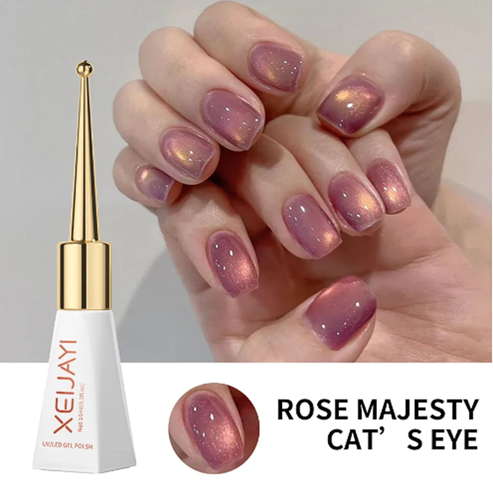 3pcs Pink Cat Eye Gel Nail Polish & Magnet Tools Set 1ja(0.34oz ) Magnetic Cats Eye Nail Gel UV Semi-permanent Varnish Nail Supp