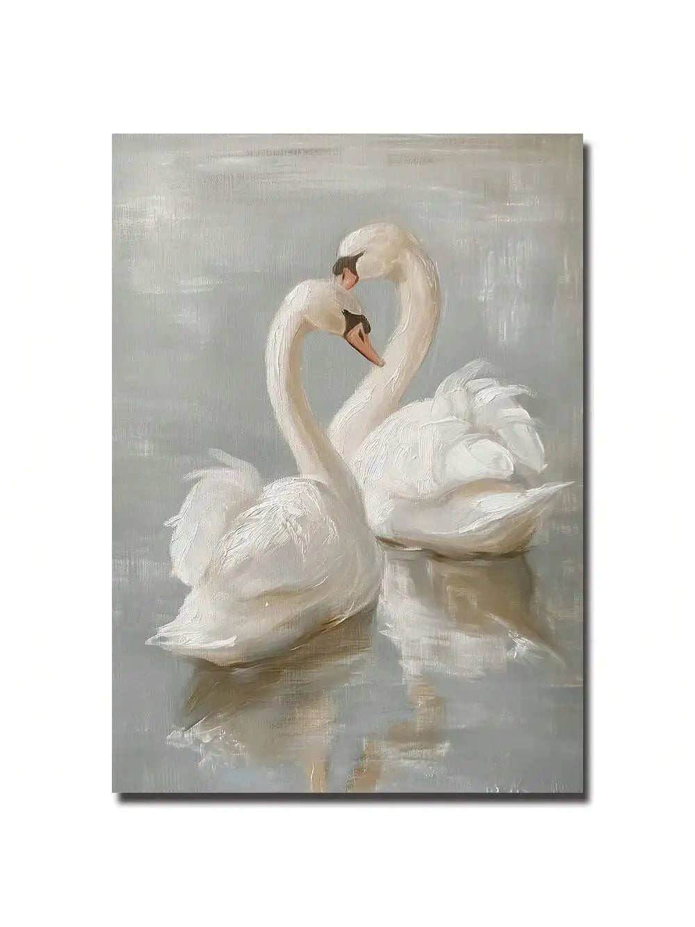 Frameless Swan Vintage Art Canvas Poster Farmhouse Rustic Decoration Retro Painting Print Home Wall Decoration,Ideal Gift