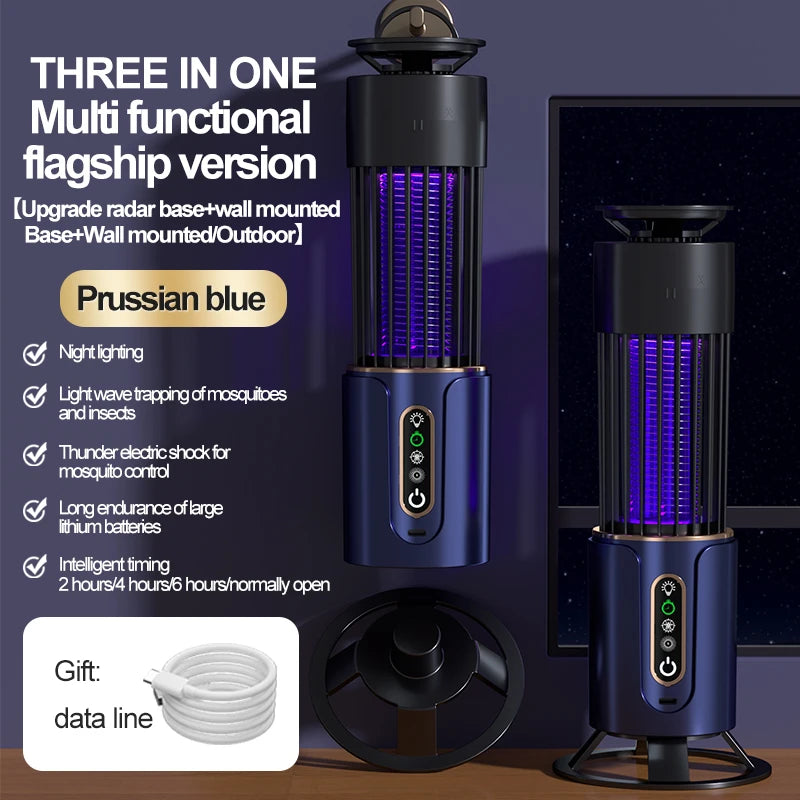 Insect Fly Trap Mosquito Killer Lamp Camping Lantern Usb Timing Electric Mosquito Swatter Outdoor Insect Killer Repellent 2025