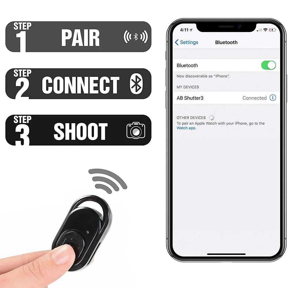 Wireless Remote Shutter Release Phone Tripod Stand Bluetooth-compatible Selfie Stick Remote Control Shutter Camera Controller