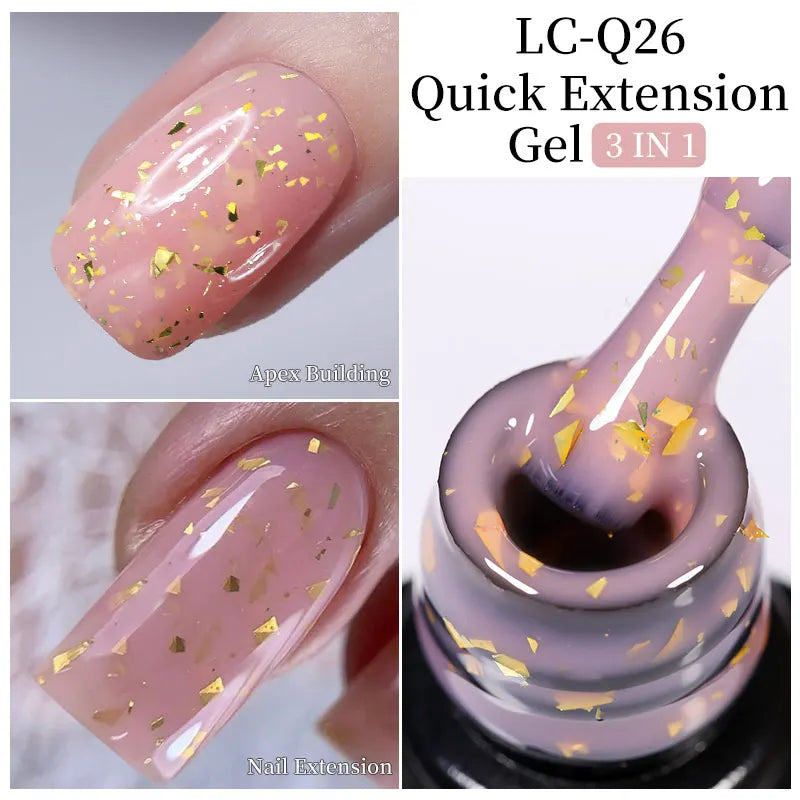 LILYCUTE 15ML Quick Extension Gel Nail Polish Milky White Clear Pink Color French Manicure Finger Prolong Nail Hard Gel Varnish