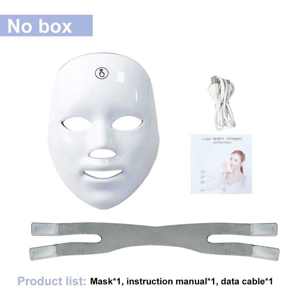 USB Charge 7 Colors Facial LED Mask LED Photon Therapy Beauty Mask Anti Aging Skin Rejuvenation Face Lifting Whitening Skin Care