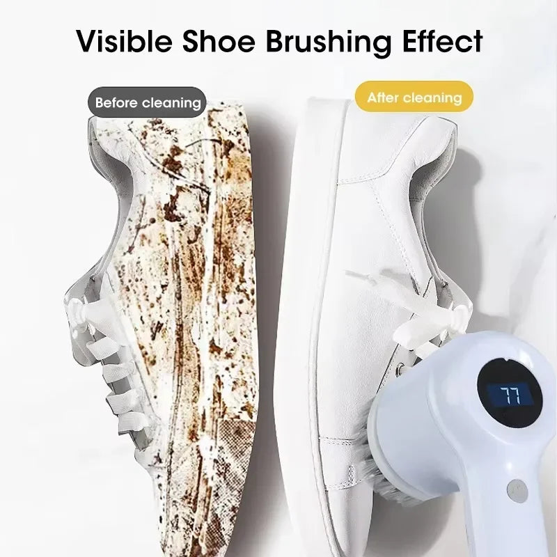 Electric Spin Scrubber – Cordless Rechargeable Cleaning Brush with 5 Brush Heads