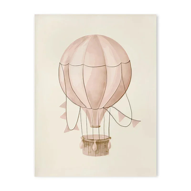 Pink Nursery Gallery Art Wall Poster Vintage Kids Room Swan Rabbit Canvas Painting Light Color Dorm Room Aesthetic Wall Art