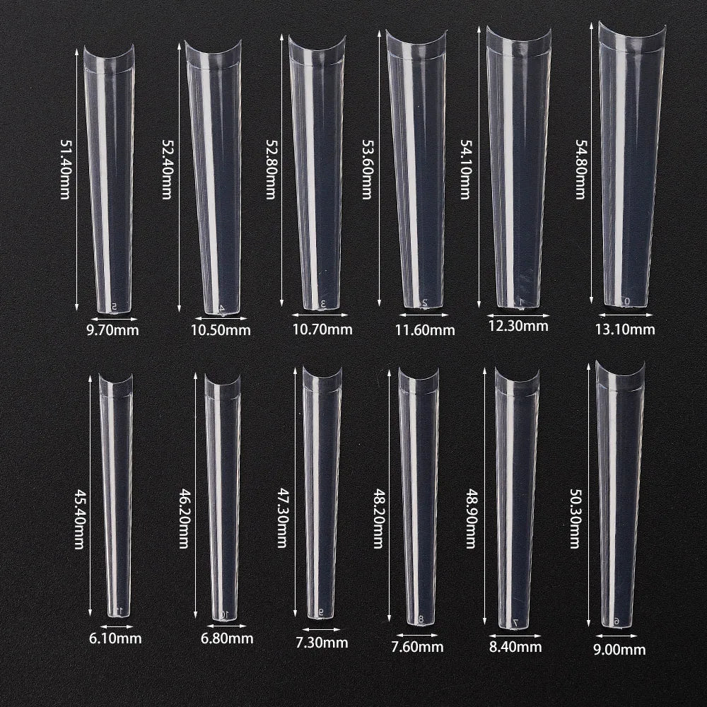 3XL Long Coffin/Square Acrylic False Nail Tip Half Cover C Curved Straight Nail Tips Manicure Nail Art Decoration ToolFake Nails
