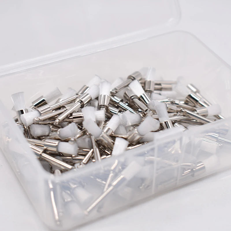 100pcs/box Disposable Dental Polisher Nylon Bristle Care Head Brush Whitening Prophy Bruses Dentist Tools