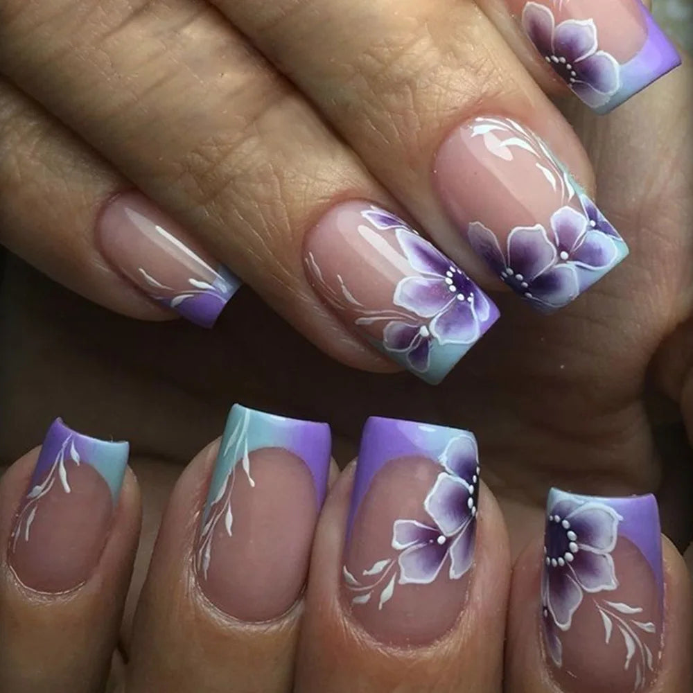 24Pcs Yellow Simple False Nails Short Coffin Art Artificial with French Design Wearable Fake Nails Full Cover Press on Nail Tips
