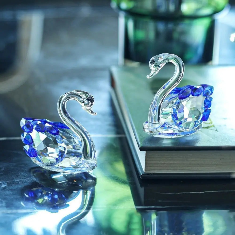 Creative Crystal Swans Ornaments Desktop Decoration Miniature Gift Diamond Swans Crafts Small Statue Elegant