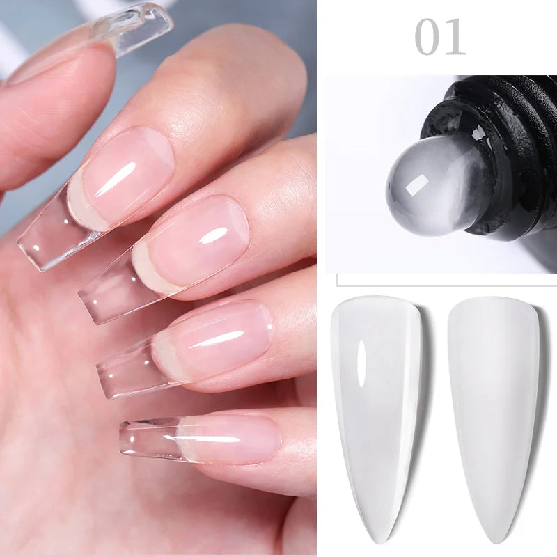 LILYCUTE 15ML Quick Extension Gel Nail Polish Milky White Clear Pink Color French Manicure Finger Prolong Nail Hard Gel Varnish