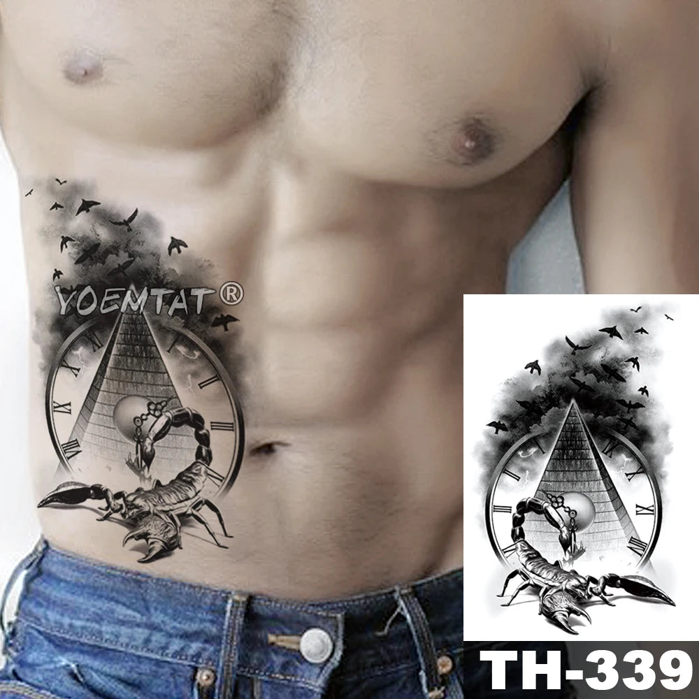 Wholesale Waterproof Temporary Tattoo Sticker Lion Family Flash Tatto Tiger Wolf Moon Crown Flower Body Art Arm Fake Tatoo