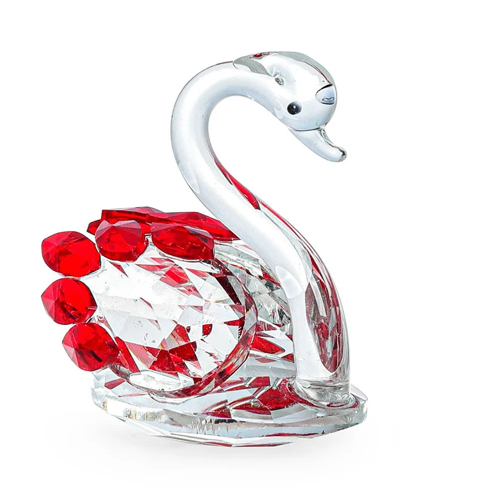 Creative Crystal Swans Ornaments Desktop Decoration Miniature Gift Diamond Swans Crafts Small Statue Elegant