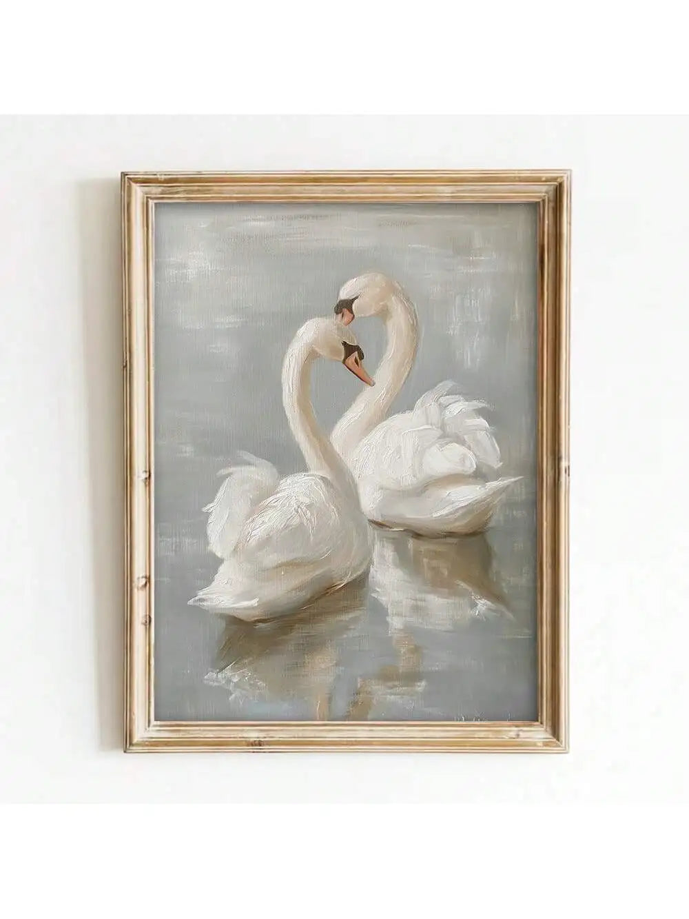 Frameless Swan Vintage Art Canvas Poster Farmhouse Rustic Decoration Retro Painting Print Home Wall Decoration,Ideal Gift