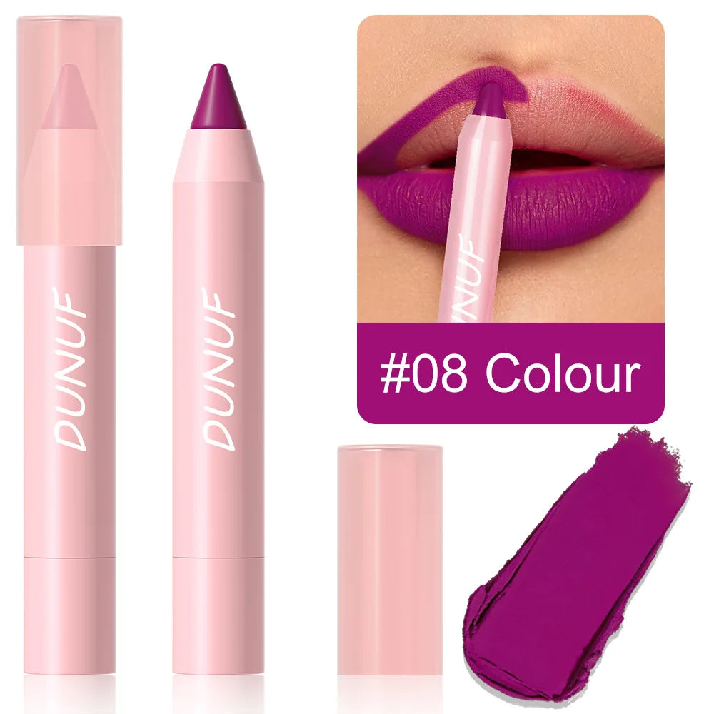 Waterproof Lip Liner & Lipstick Pencil – 18 Shades, Matte Long-Lasting