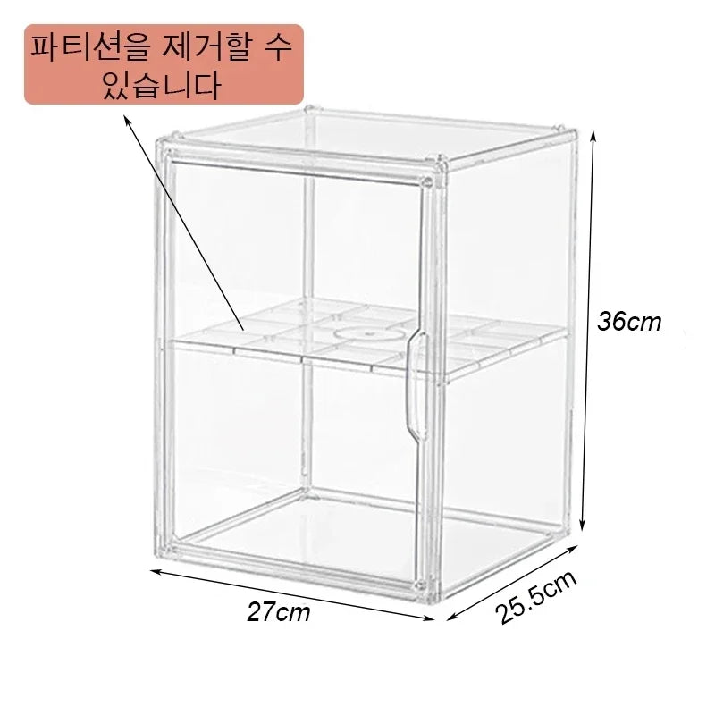 New Large Capacity Storage Box Organizer for Figures Acrylic Box Clear Blind Box Showcase Makeup Organizer for Bag