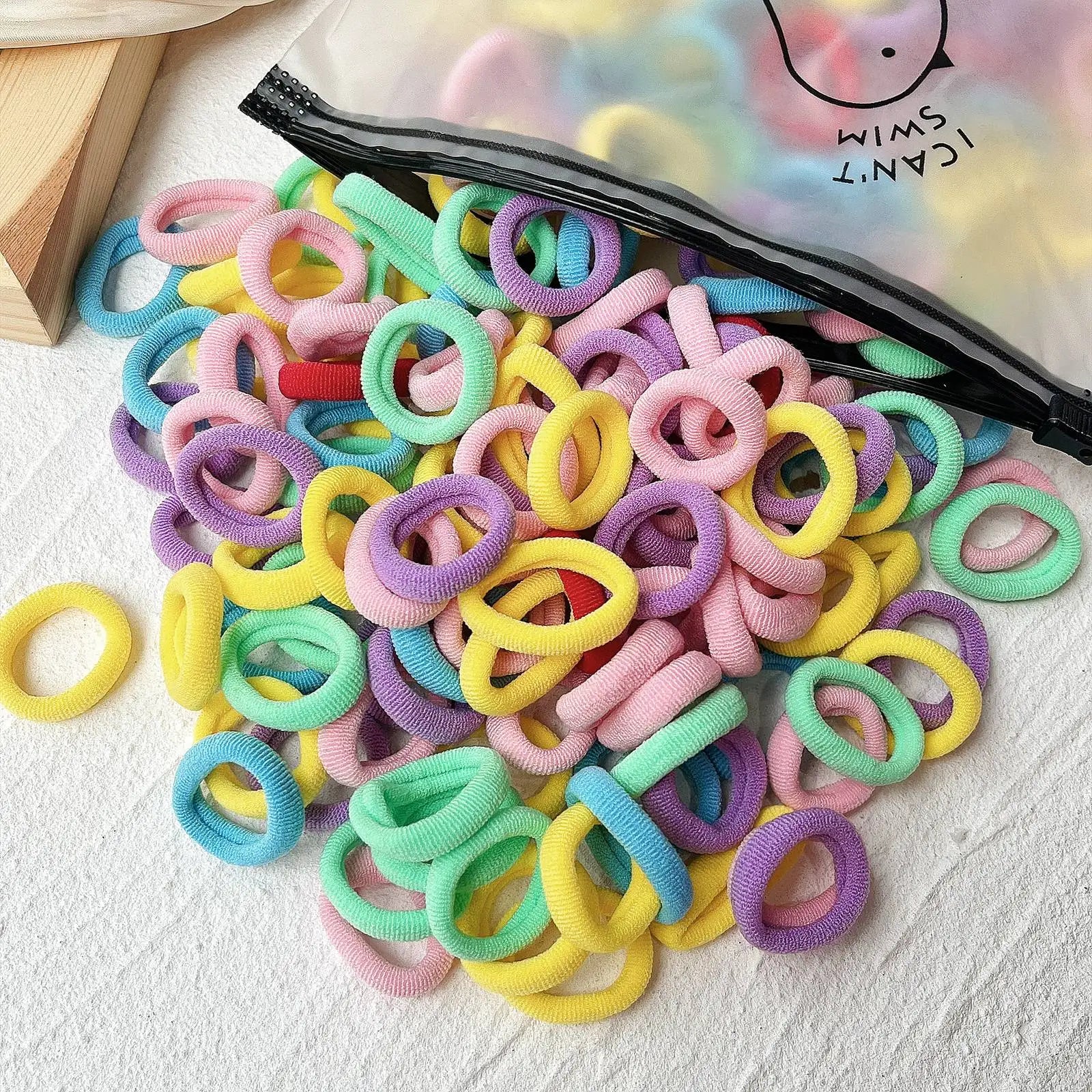 50PCS/Set Women Girls Basic Hair Bands  Simple Solid Colors Elastic Headband Hair Ropes Ties Hair Accessories Ponytail Holder