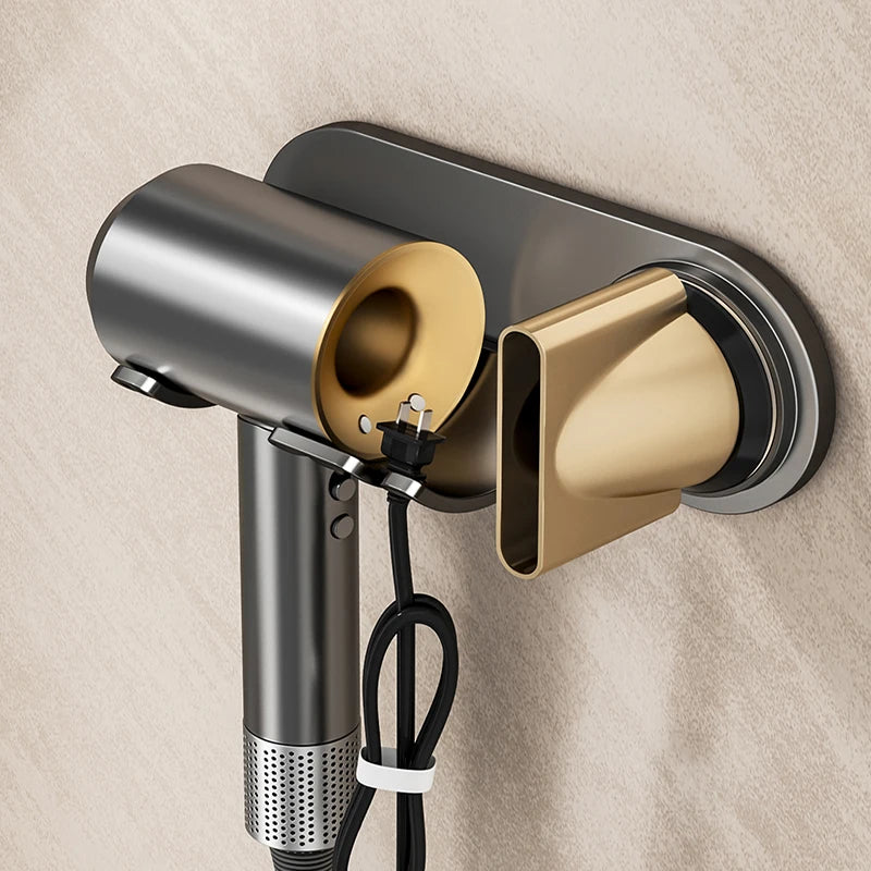 Hair Dryer Magnetic Holder Wall Bracket - No Drill Installation, Synthetic Plastic Holder for Dyson/Leihen/Kexi Gray/White