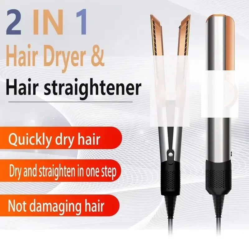 2-in-1 Hair Dryer & Straightener – Negative Ion Styling Tool