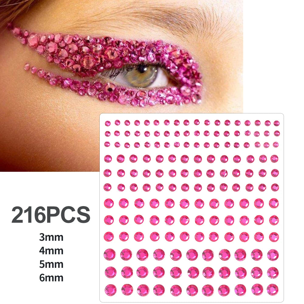 3D Rhinestone Face Tattoo Stickers For Festival Glitter Makeup Jewelry Sticker On Face Crystals Gems Jewels Diamonds Decoration