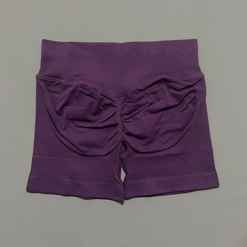 HISTELLO Impact Shorts 4.5" Women Yoga Shorts Seamless Low Waist Scrunch Bum Gym Leggings Workout Stretch Fitness Sports Shorts