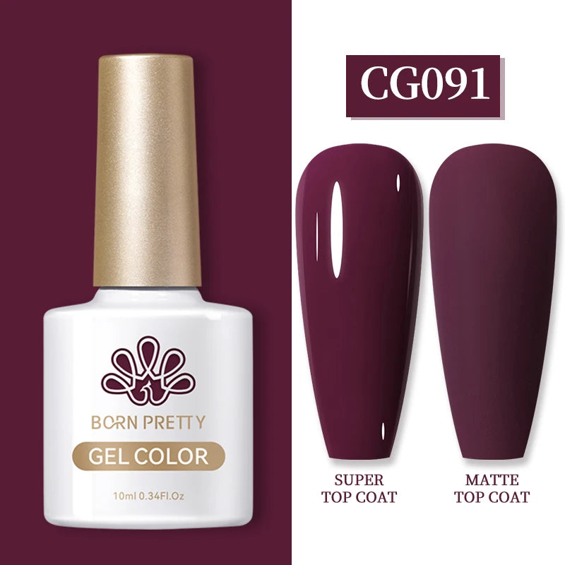 BORN PRETTY 10ml Gel Nail Polish Gel 130 Colors Semi Permanent Solid Nail Gel Varnish Soak Off UV Gel for Base Top Coat