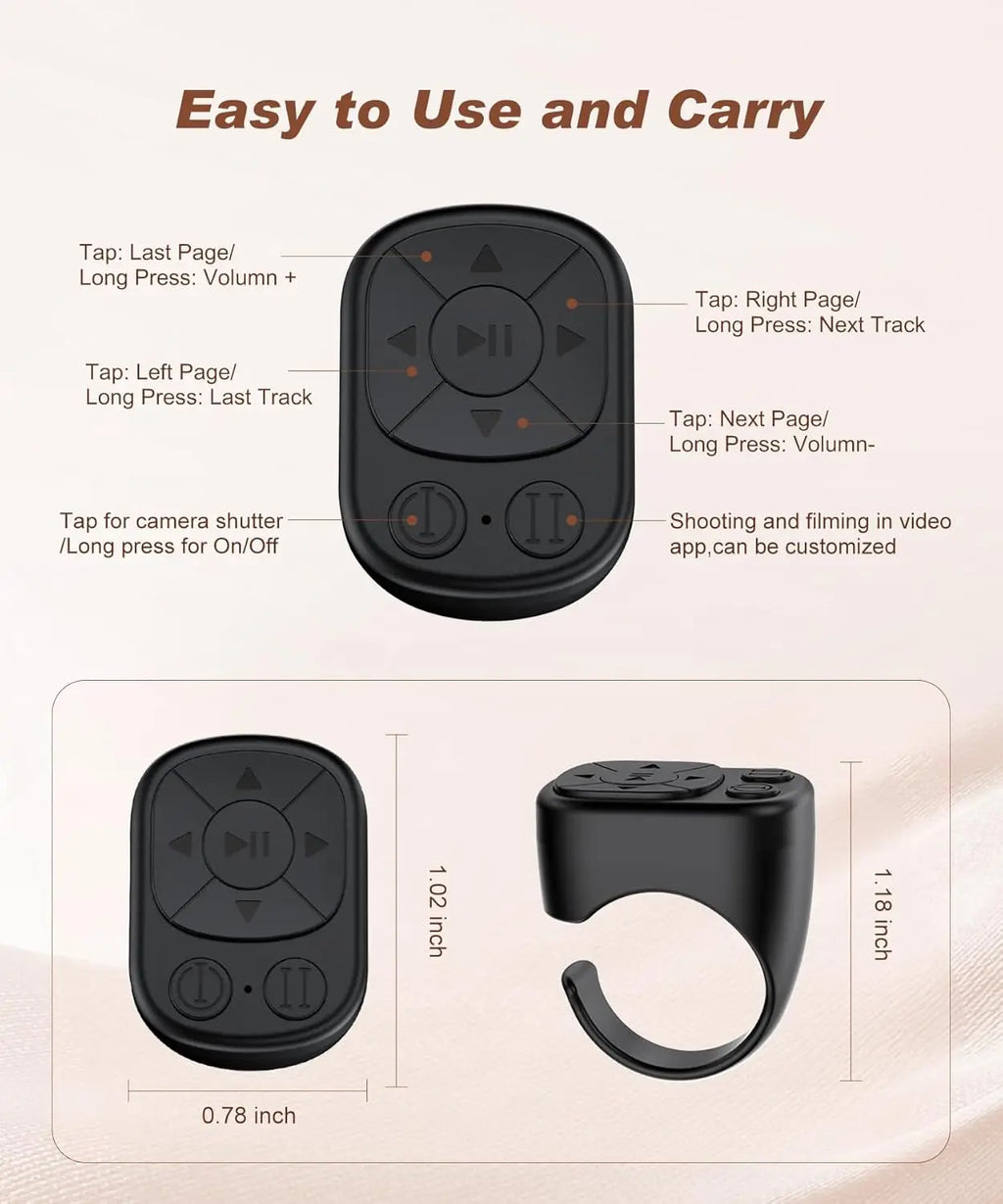 Bluetooth Page-Turning Ring Remote