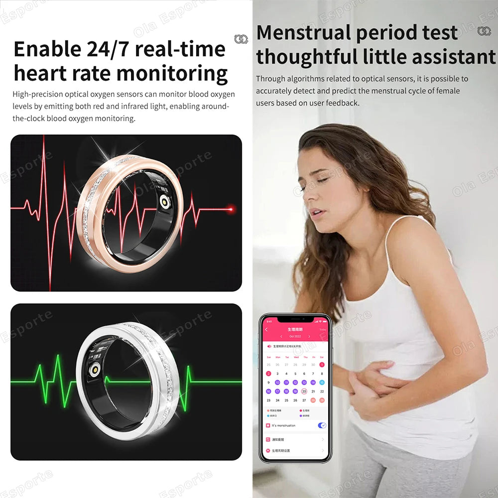 Smart Health Ring – Heart Rate, Sleep & Blood Oxygen Monitor