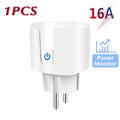 Smart Socket EU 20A Wifi Smart Plug  Power Monitoring Smart Home Voice Control Support Google Assistant Alexa Alice