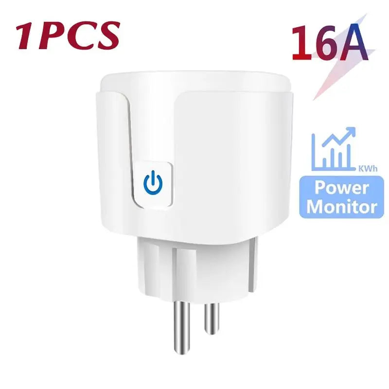 Smart Socket EU 20A Wifi Smart Plug  Power Monitoring Smart Home Voice Control Support Google Assistant Alexa Alice