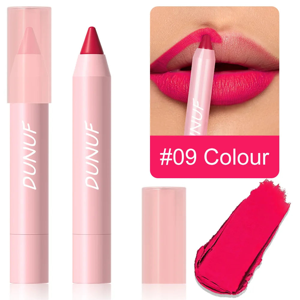 Waterproof Lip Liner & Lipstick Pencil – 18 Shades, Matte Long-Lasting