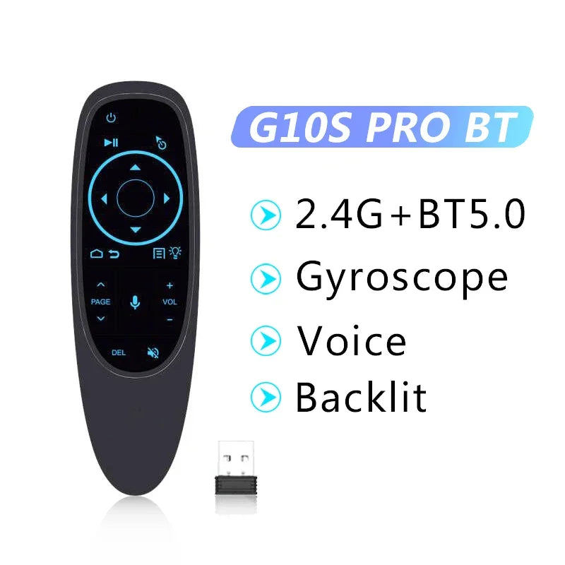 G10S PRO BT Voice Remote Control 2.4G With BT5.0 Wireless Air Mouse Gyroscope Smart Remote Backlit For PC Smart Android TV