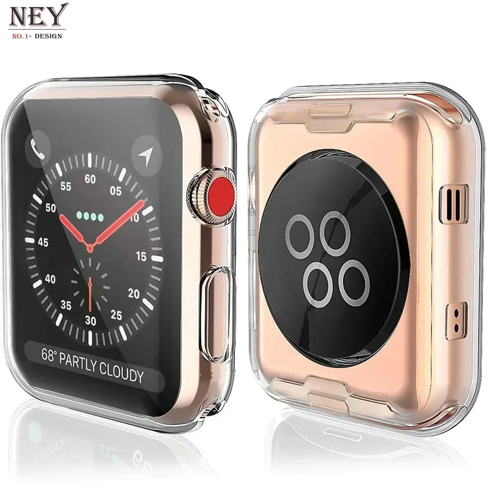 Soft TPU Screen Protector for Apple Watch 10 9 8 45mm 41mm 44mm 42mm 46mm 49mm Full Case Cover for IWatch Ultra 7 SE 6 5 4 3 2