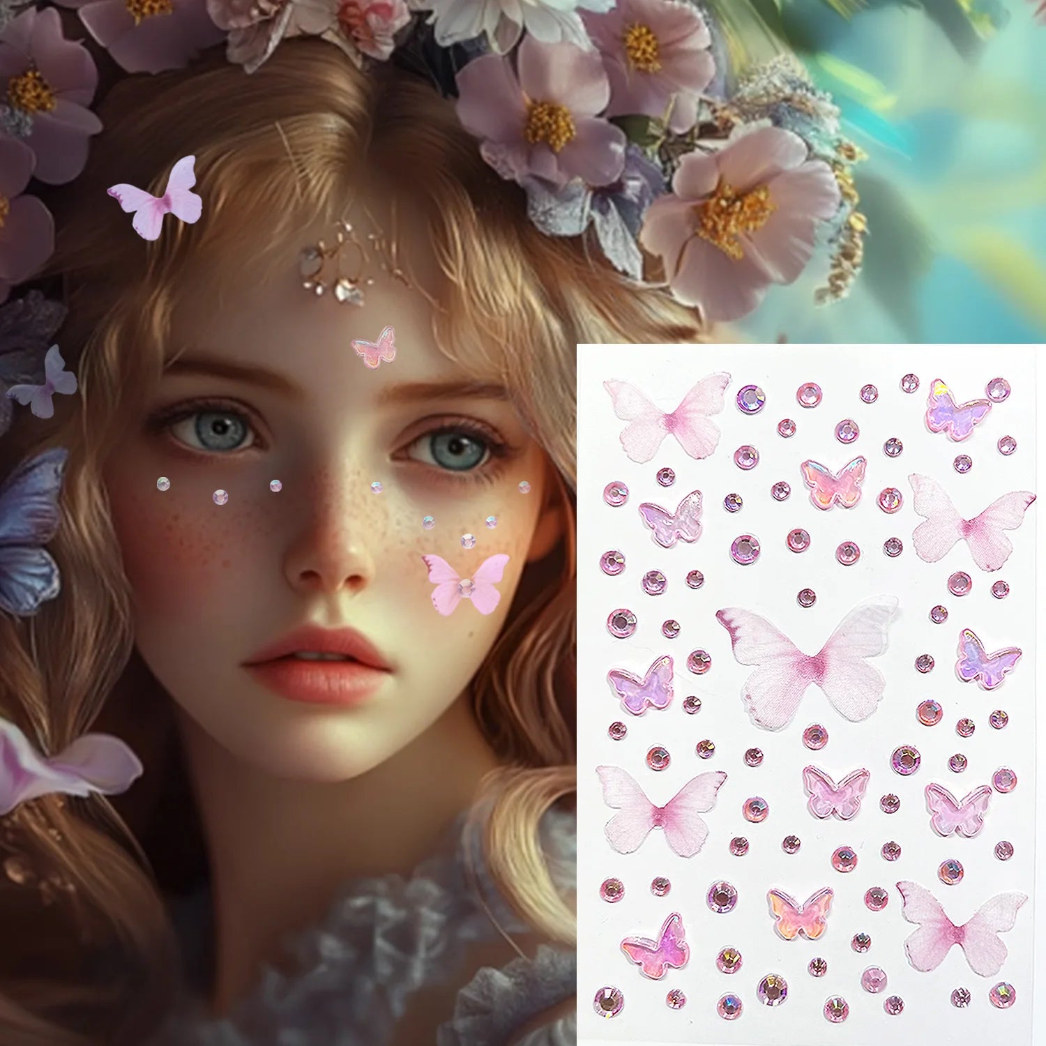 3D Rhinestone Face Tattoo Stickers For Festival Glitter Makeup Jewelry Sticker On Face Crystals Gems Jewels Diamonds Decoration