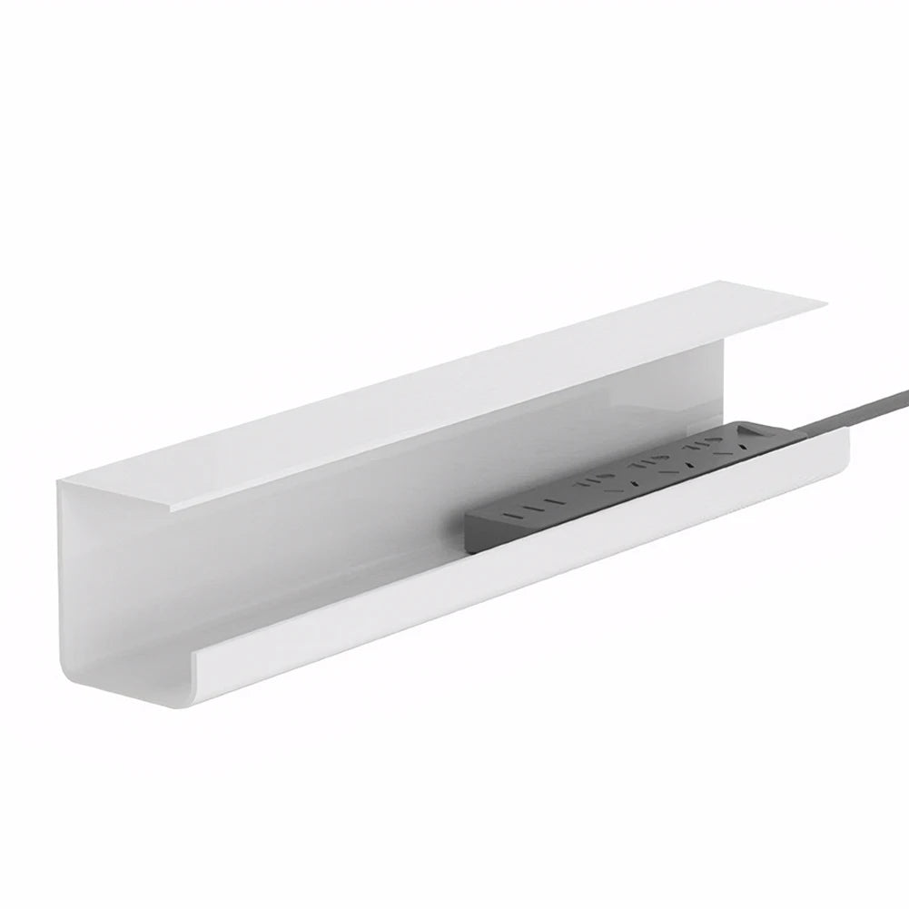 Under Desk Cable Management Tray Self Adhesive Cord Organizer Flame Retardant Under Desk Cable Shelf for Power Strip Adapter