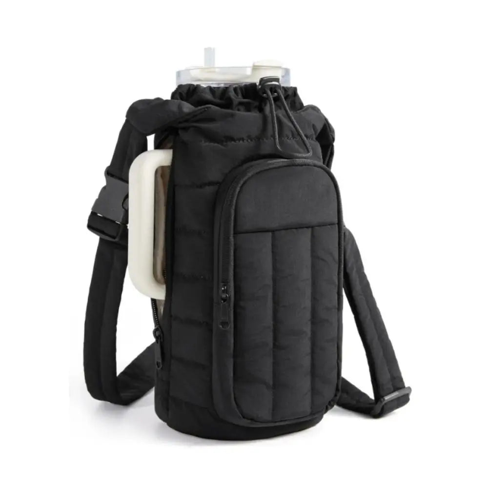 Stylish Water-resistant Water Bottle Holder Bag Large Capacity with Strap Insulating Cup Sleeve Portable Carrier Bag for Women