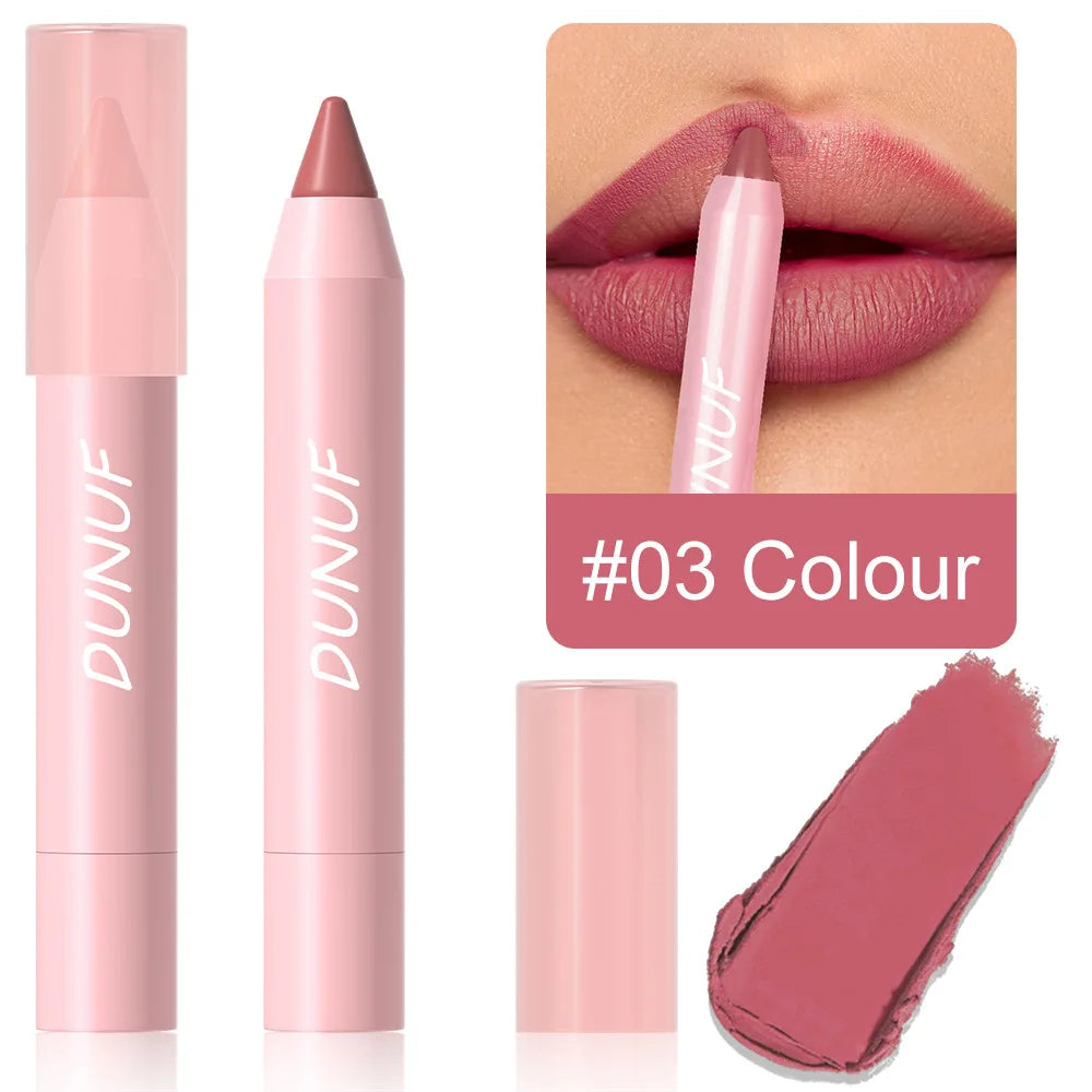 Waterproof Lip Liner & Lipstick Pencil – 18 Shades, Matte Long-Lasting