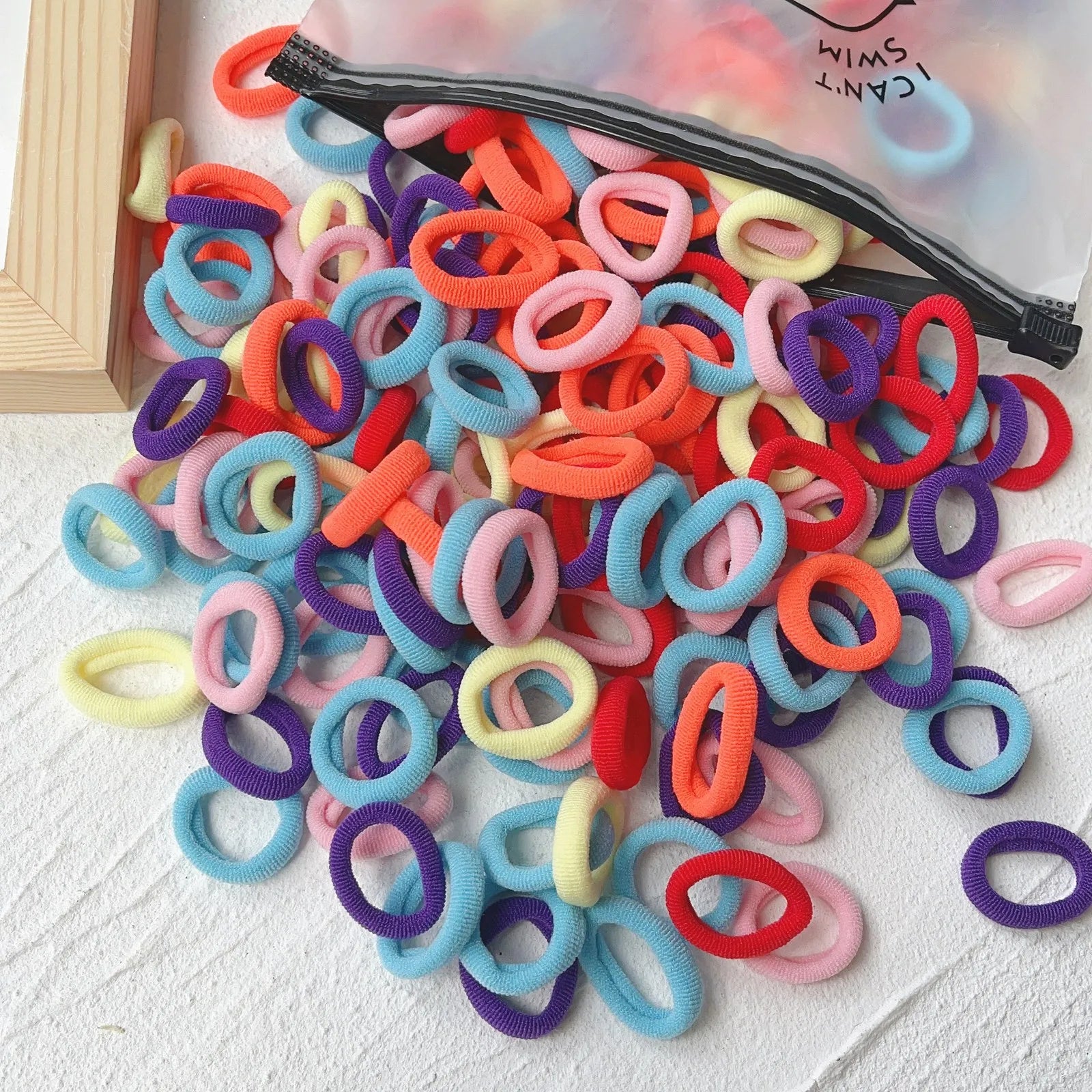 50PCS/Set Women Girls Basic Hair Bands  Simple Solid Colors Elastic Headband Hair Ropes Ties Hair Accessories Ponytail Holder