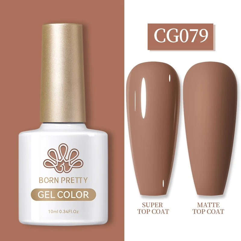 BORN PRETTY 10ml Gel Nail Polish Gel 130 Colors Semi Permanent Solid Nail Gel Varnish Soak Off UV Gel for Base Top Coat