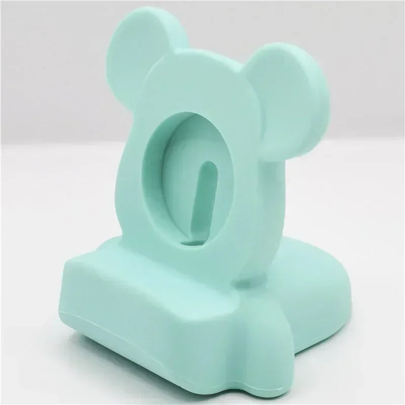 Mickey Mouse Charger Stand Minnie Desktop Holder for Apple Watch 9 8 7 6 5 4 iWatch 3 2 1 SE Cartoon Silicone Charging Base