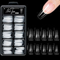 100pcs/box Fake Nail Tips Coffin Press on Nail Clear Full Cover Nail Artificial Press on Long Ballerina