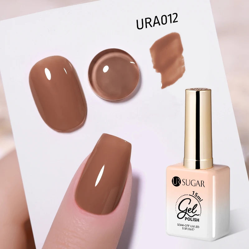 UR SUGAR 15ml Jelly Milky White Translucent Color Gel Polish Semi Permanent UV Gel Nail Art Soak Off Gel Varnish Latest Fashion