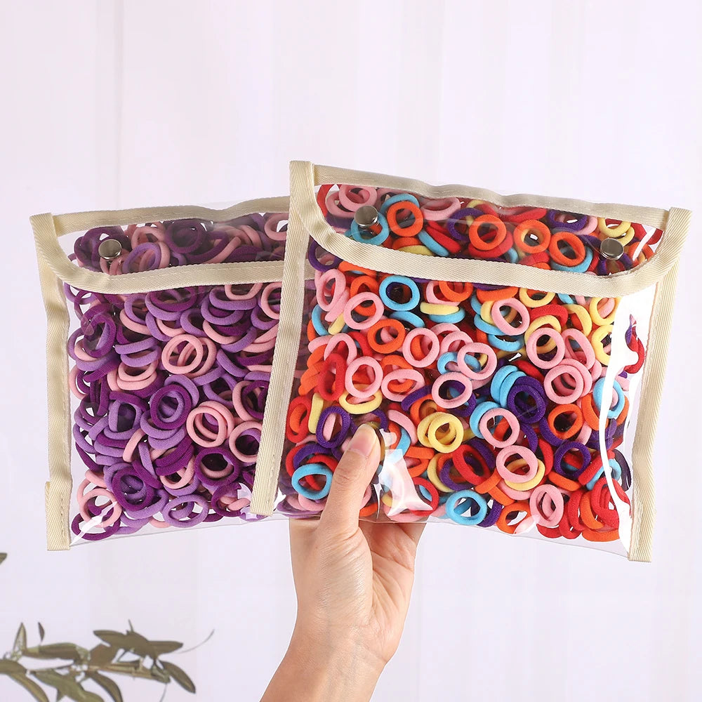 50PCS/Set Women Girls Basic Hair Bands  Simple Solid Colors Elastic Headband Hair Ropes Ties Hair Accessories Ponytail Holder