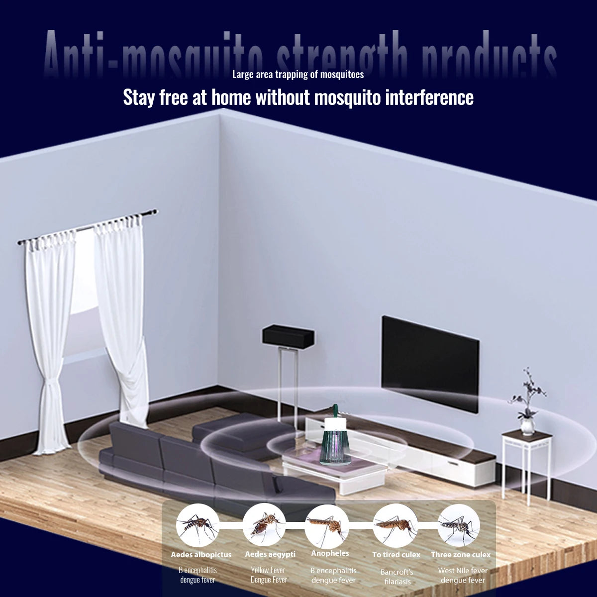 Electric mosquito killer lamp, 2-in-1 insect trap, USB, with LED light, for bedroom, outdoor camping, wasps, mosquitoes