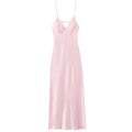 Luxe Satin V-Neck Midi Dress – Backless Slip Evening Party Dress