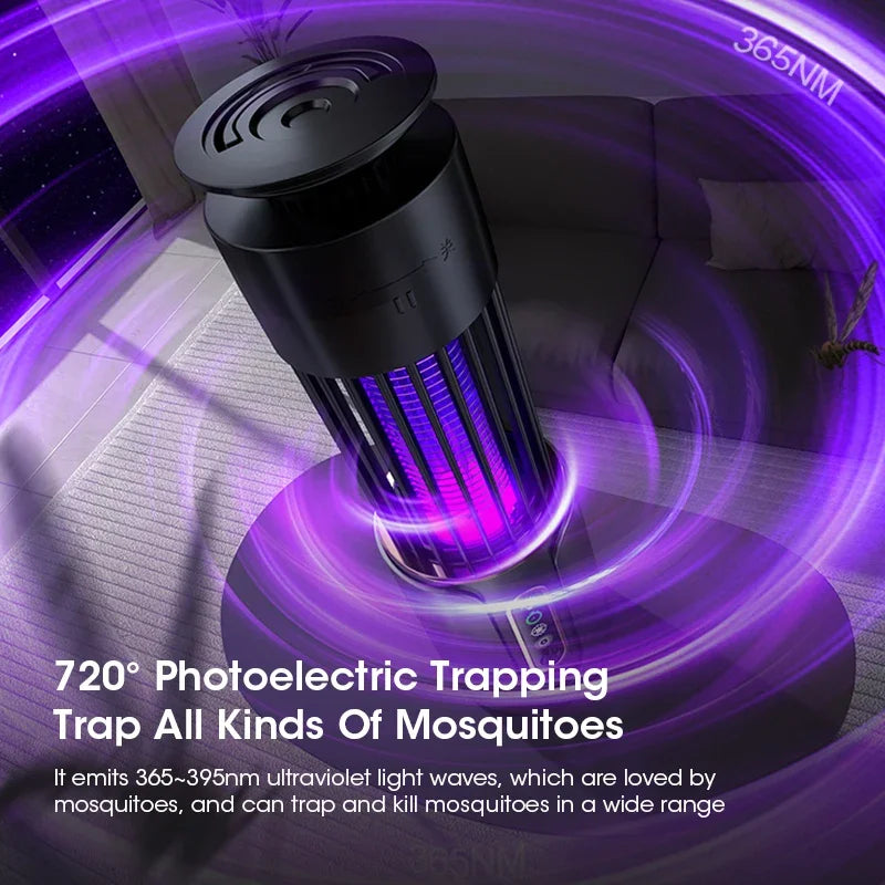 HOMEFISH USB Charging Mosquito Killer Lamp Electric Insect Fly Trap Camping Lantern, Outdoor Mosquito Swatter And Repe