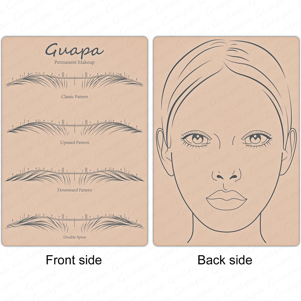 New Hair Stroke Pattern Practice Pad Double Sided Best Nano Brows Silicone Practice Skin For Permanent Makeup Basic Hair Stroke