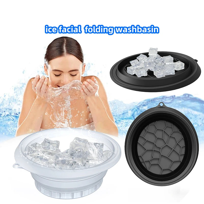 Large Foldable Silicone Bowl For Face Ice Bath And Home Skincare Routine Portable Face Dipping Bowl For Women And Girls