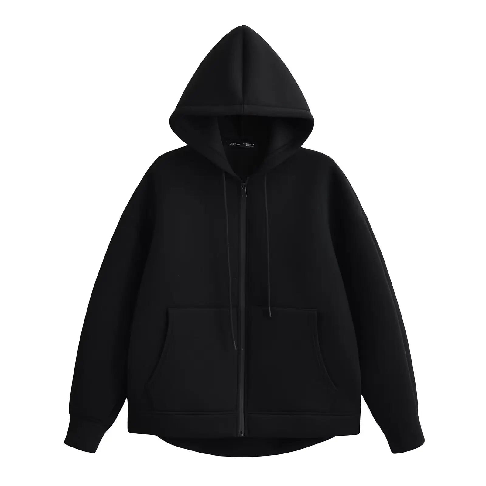Women's Hooded Jacket with Pockets – Casual Zip-Up Coat