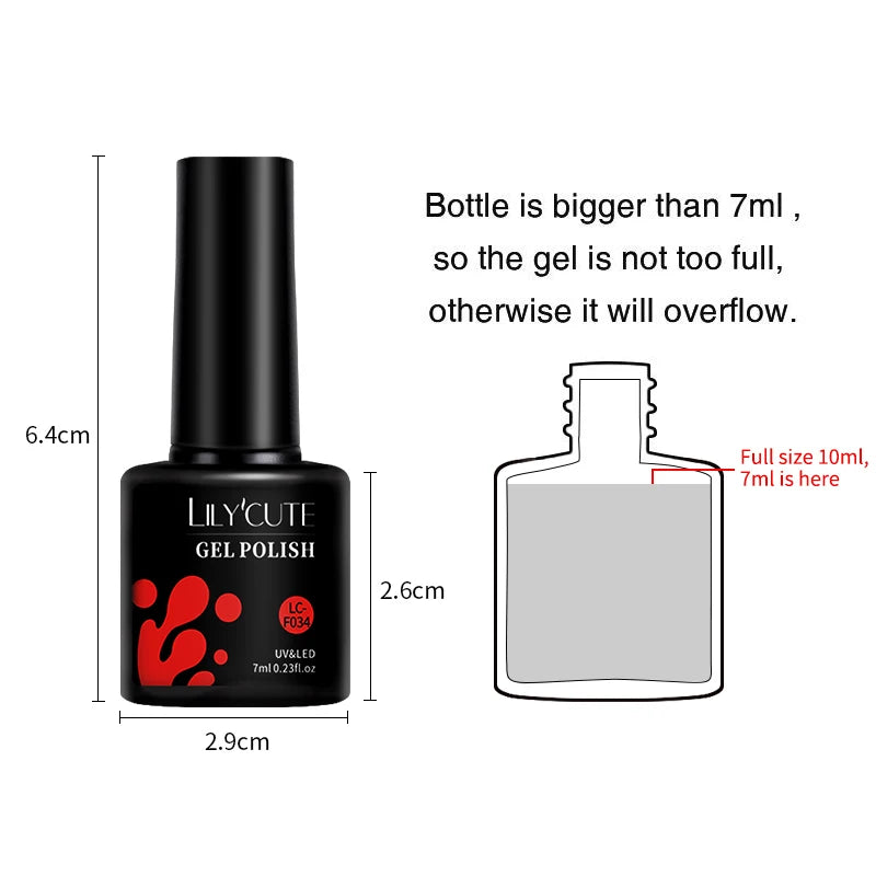 LILYCUTE 129-Color Gel Nail Polish 7ml