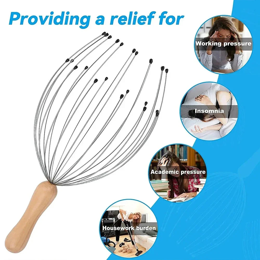 Head Massager Head Scratching Octopus Scalp Pet Head Massage Non Soul Extractor Divine Tool Extracting Healthy Hair Itch Relieve
