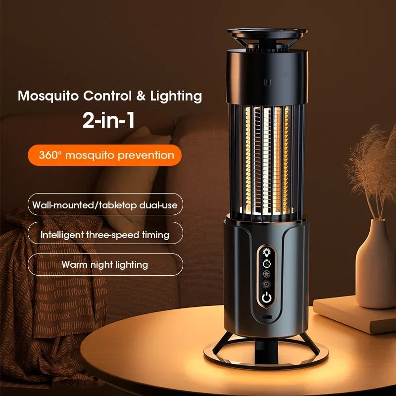 Insect Fly Trap Mosquito Killer Lamp Camping Lantern Usb Timing Electric Mosquito Swatter Outdoor Insect Killer Repellent 2025